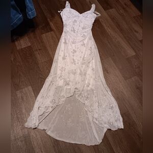 Y2k 2000s Taboo White High Low Floral Dress Very Cute